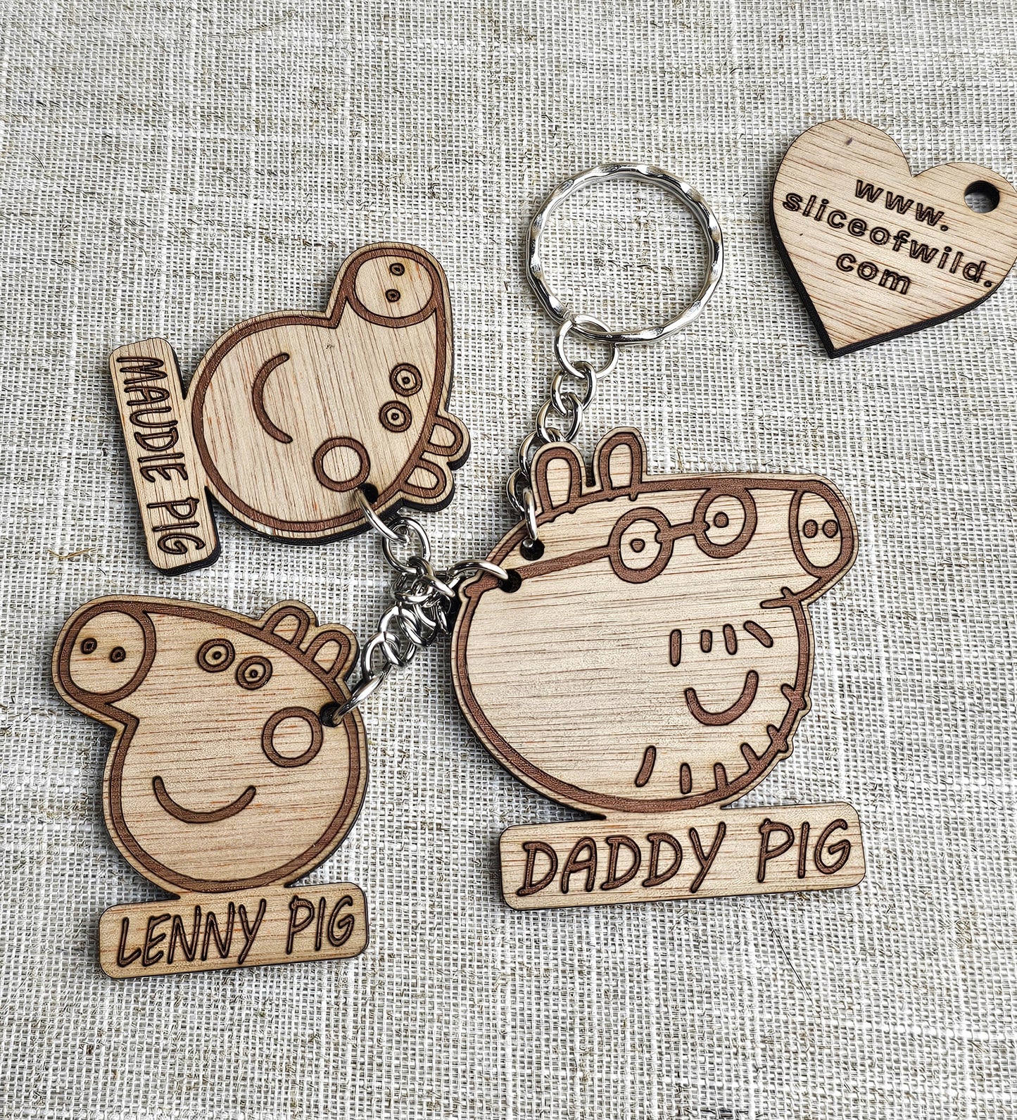 Daddy Pig Keyring - Slice of Wild