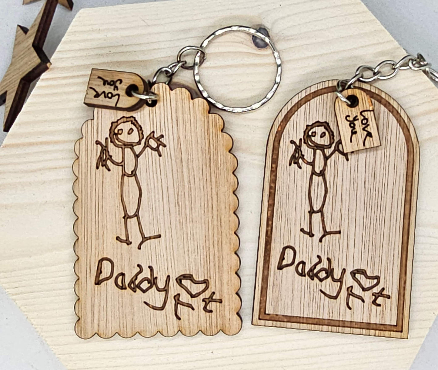 Father's Day keyring, Childs Drawing - Slice of Wild