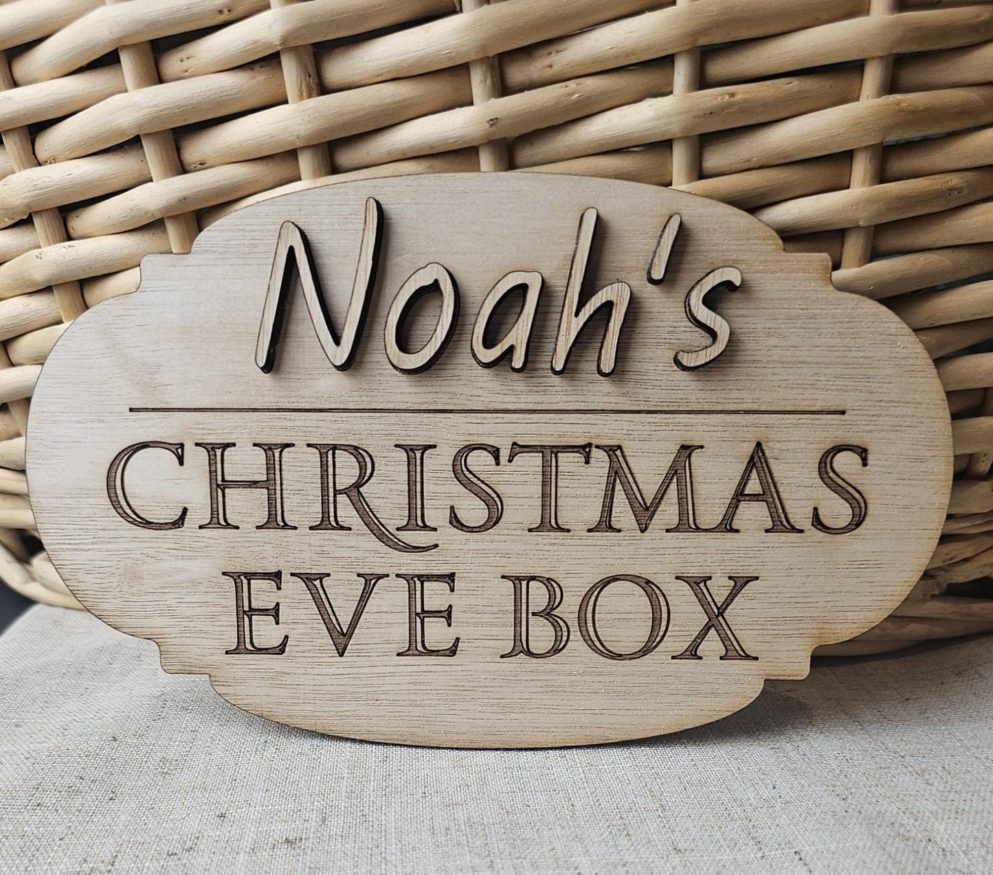 Personalised Christmas Eve Box Plaque - Slice of Wild