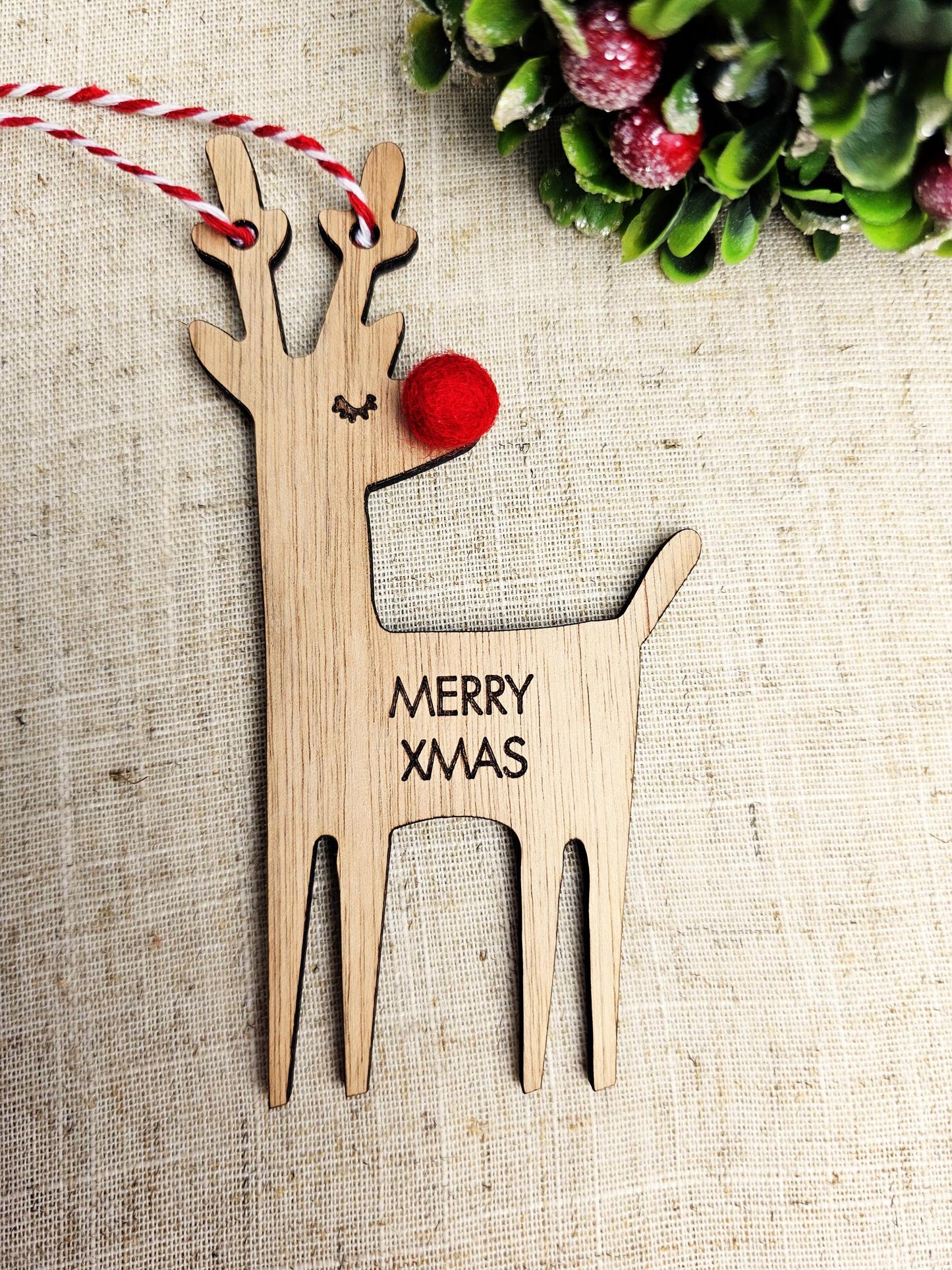 Reindeer Personalised Christmas decoration - Slice of Wild
