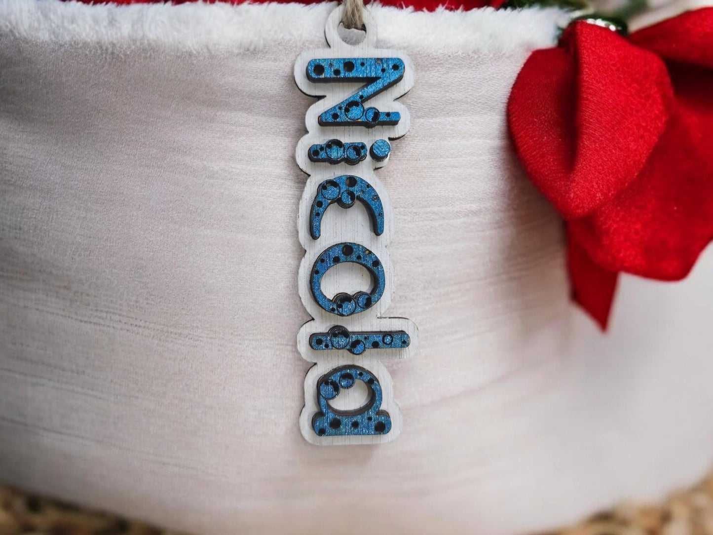 Christmas stocking tag for kids stocking name label for gift tag for kids Xmas stocking personalised tag with children’s name hanging name - Slice of Wild