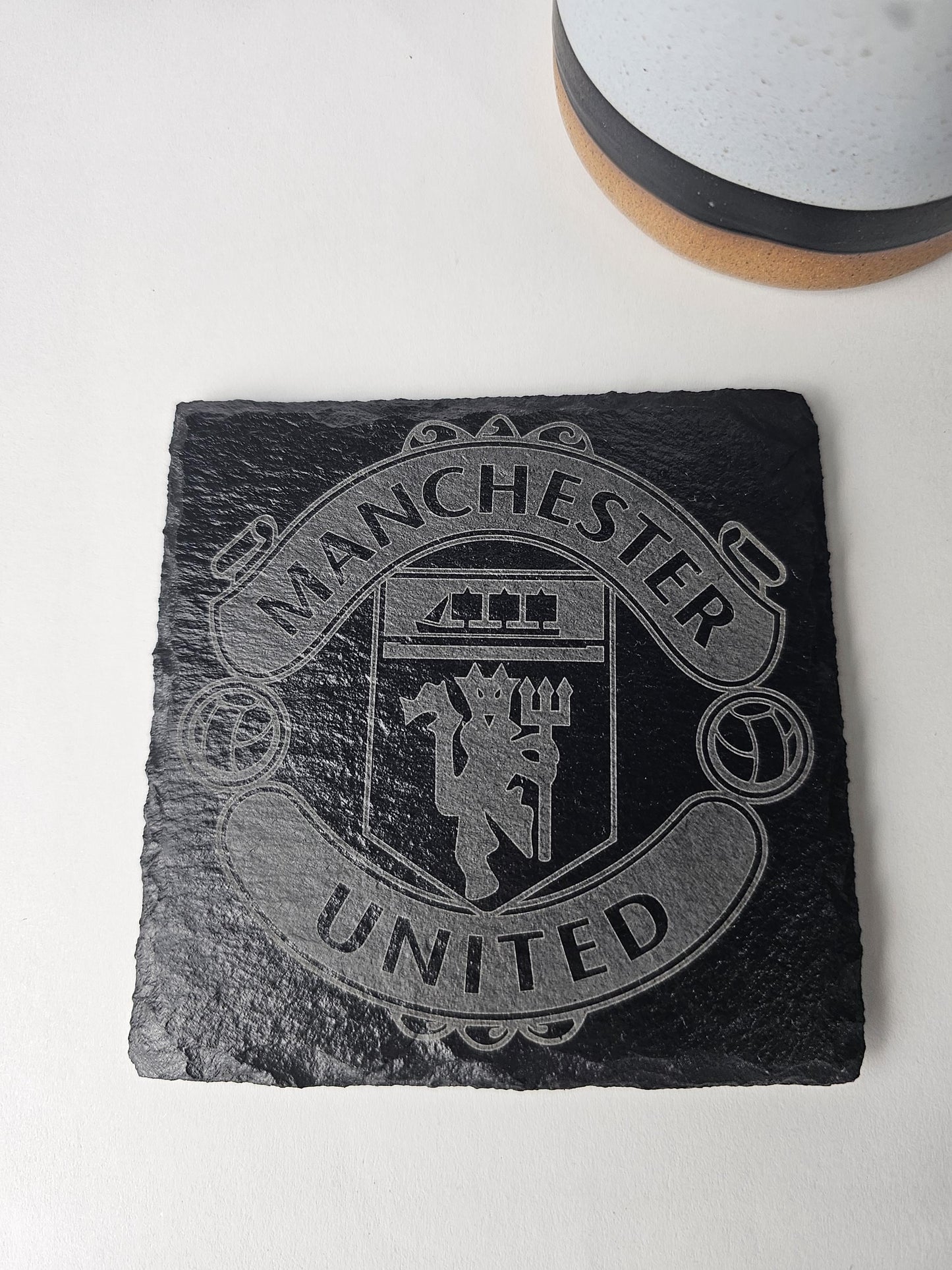 Football badge slate coaster - Slice of Wild