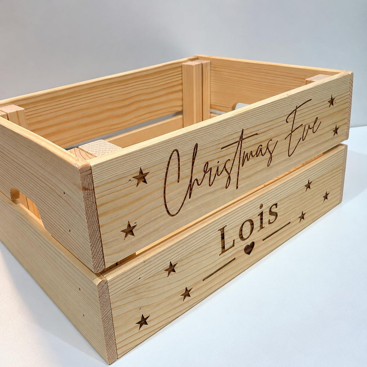Personalised Wooden Christmas Eve Box, Christmas Crate, Christmas Box, Santa Gift Crate, Perfect also for older children and adults.