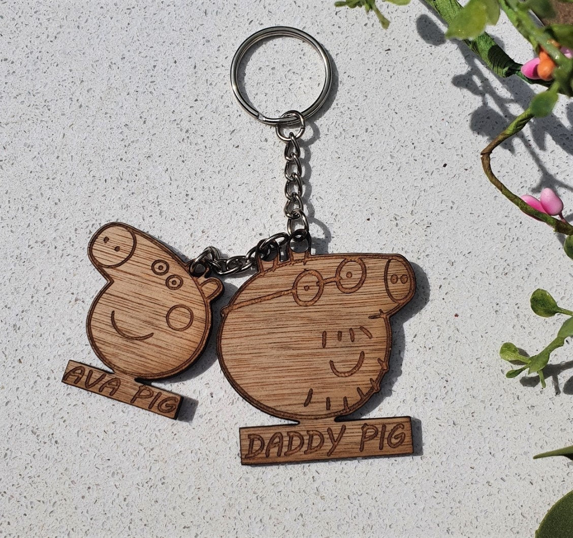 Daddy Pig Keyring - Slice of Wild