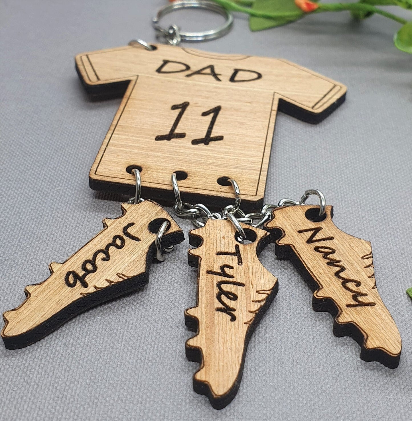 Football Keyring/ Dad Keyring Daddy Father Son Daughter Gift Keychain - Slice of Wild