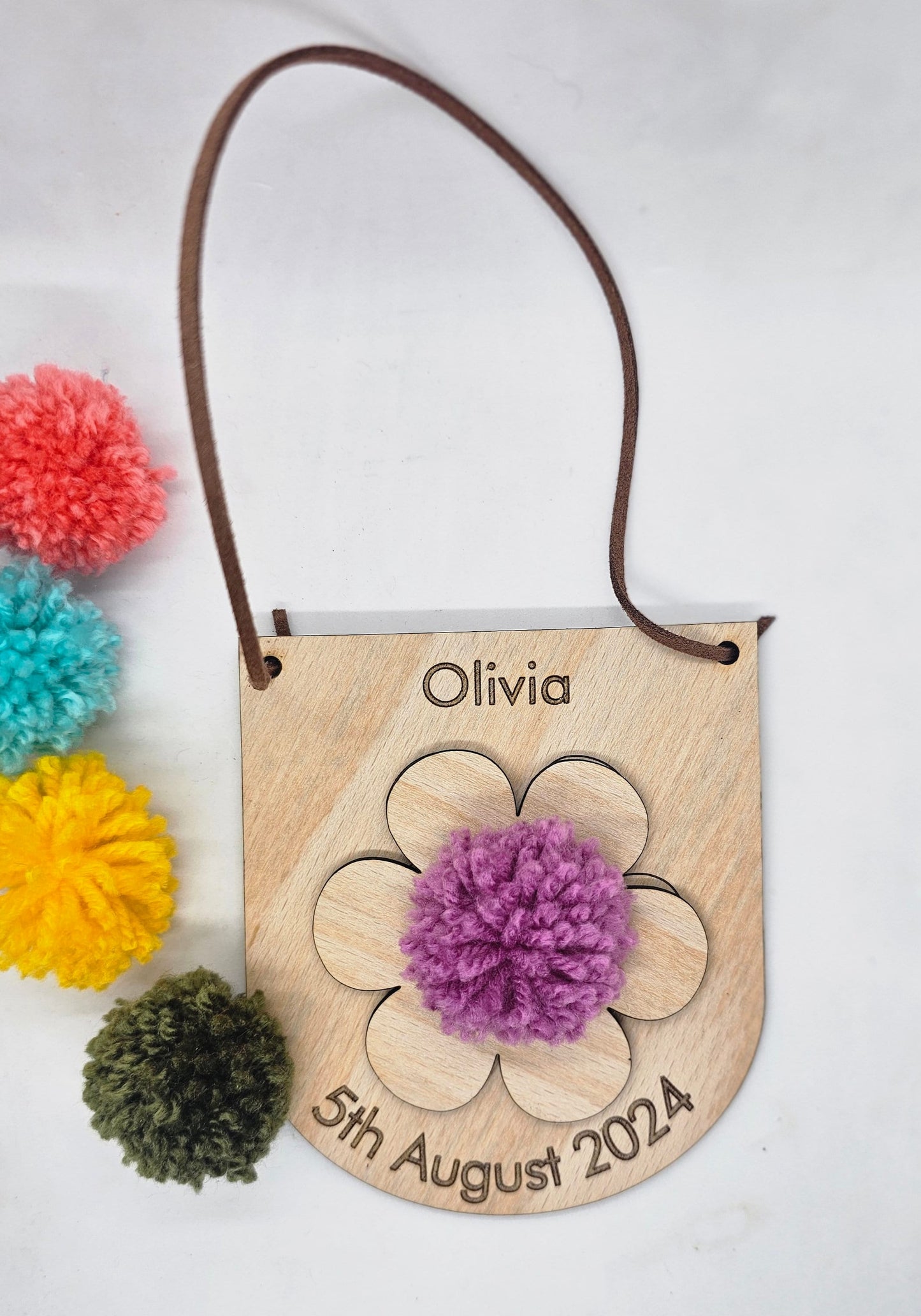 Hanging flag, wooden banner. Nursery/playroom decor. Laser engraved.wall decor. can be personalised, sustainable - Slice of Wild
