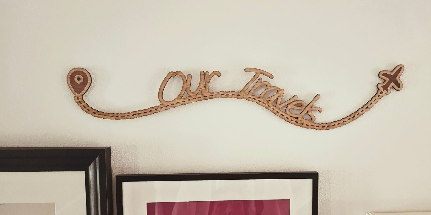 Wall Words, Travel sign for wall, Travel sign wood, Travel wooden sign, Travel wall decor, Laser cut wood sign - Slice of Wild