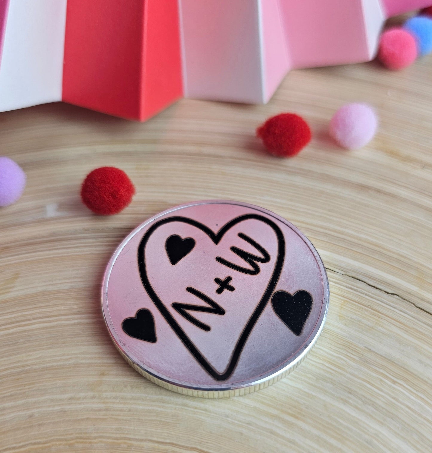 Personalised Engraved Coin/Love Token/Valentines/Marry me/Keep sake/40mm Coin - Slice of Wild