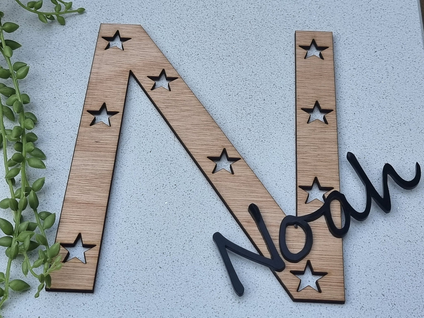Letter - Personalised any Wooden Letter with any Name in acrylic - Plaque Sign Tag Name Plaque Name - Slice of Wild