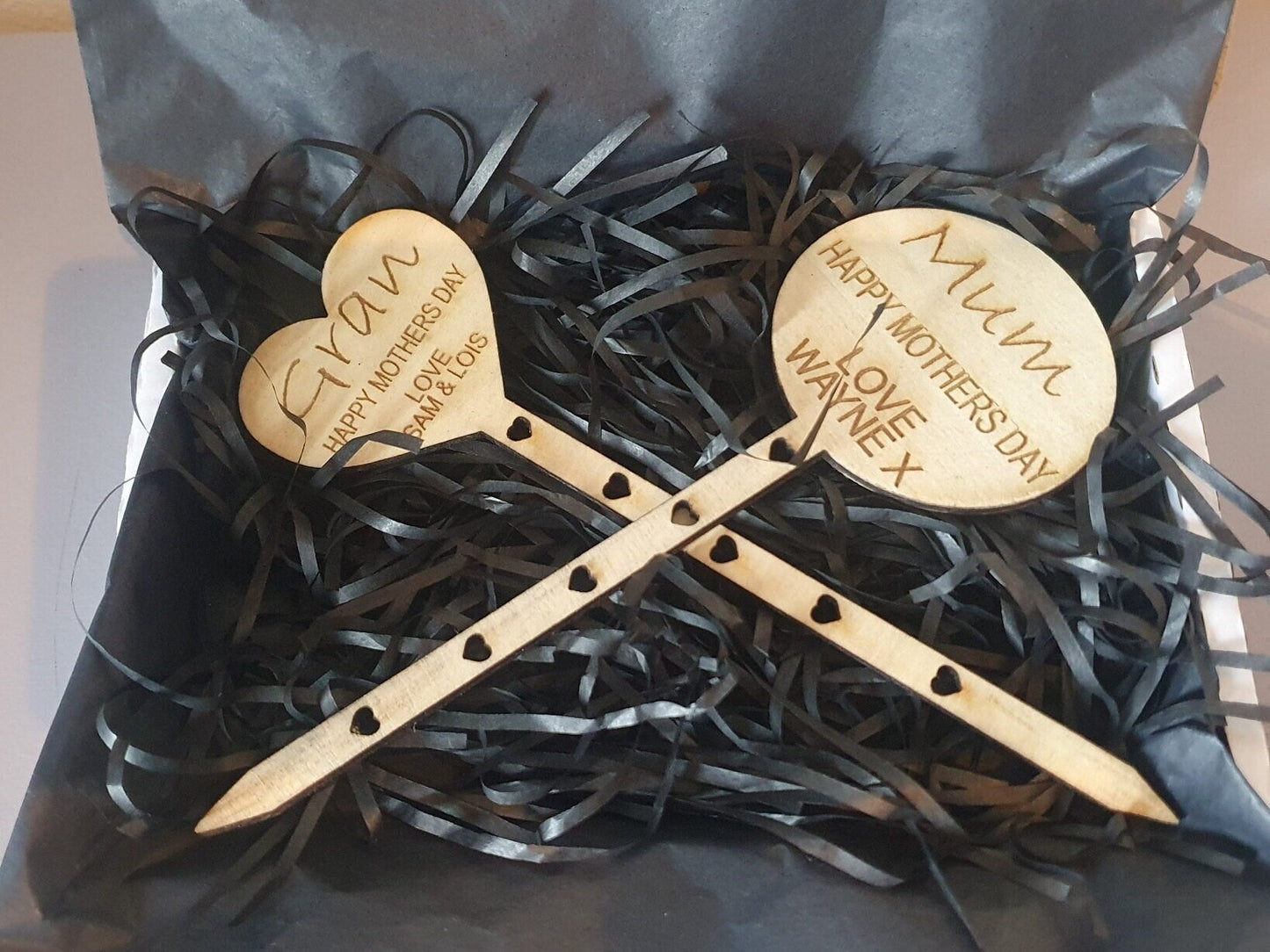 Wooden flower/plant marker - Slice of Wild