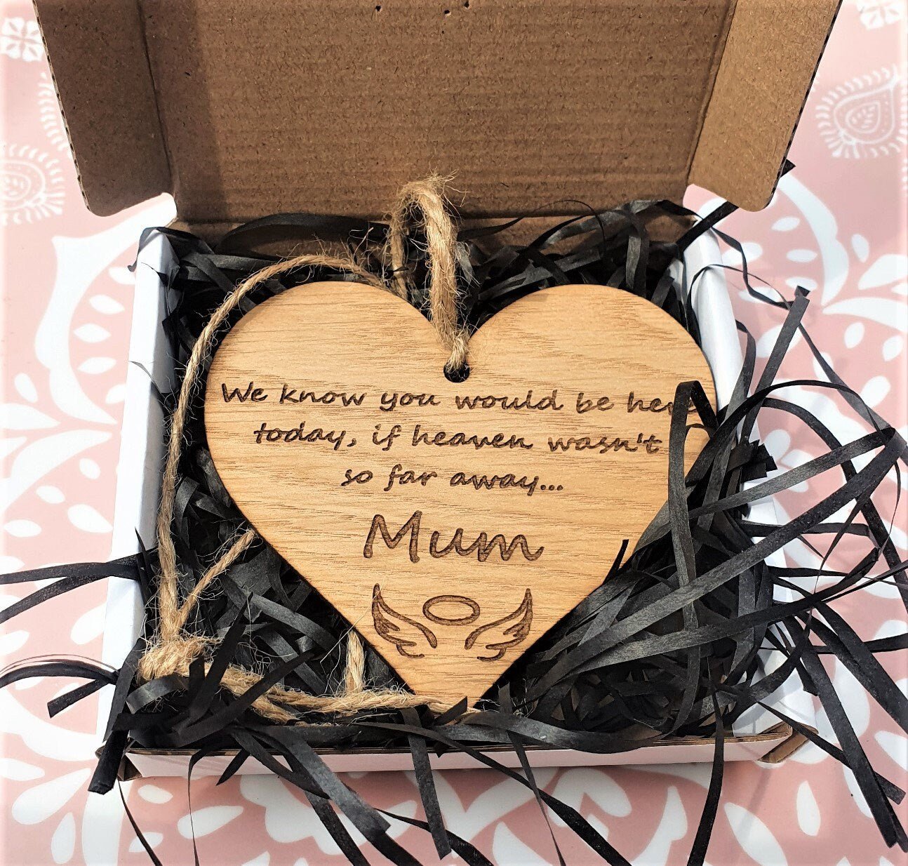Remembrance Memorial Gift, Wooden Heart Hanging Heart Sign, Remembrance Loss of Loved One, In Memory Sign - Slice of Wild
