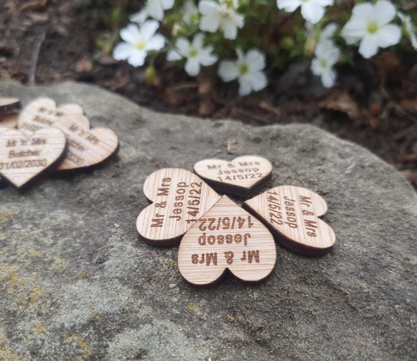 Wedding Table Decorations: Wooden Love Heart Wedding Table Confetti Rustic Scatter hearts,Party,christening - Slice of Wild