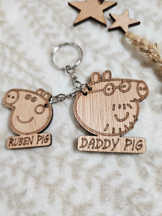 Daddy Pig Keyring - Premium  from My Store - Just $5.50! Shop now at Slice of Wild