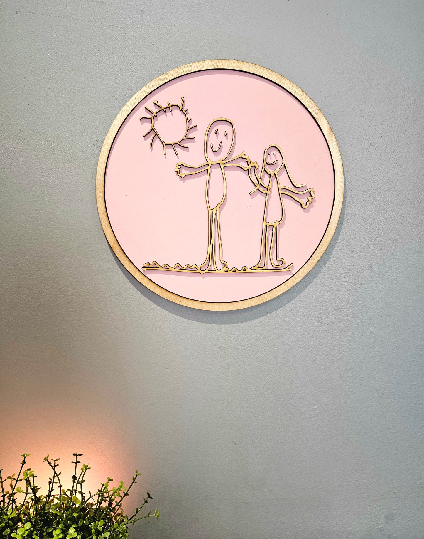 Bespoke Childs Drawing Wooden Wall Art - Premium Childs drawing to wood from Slice of Wild - Just $9.99! Shop now at Slice of Wild