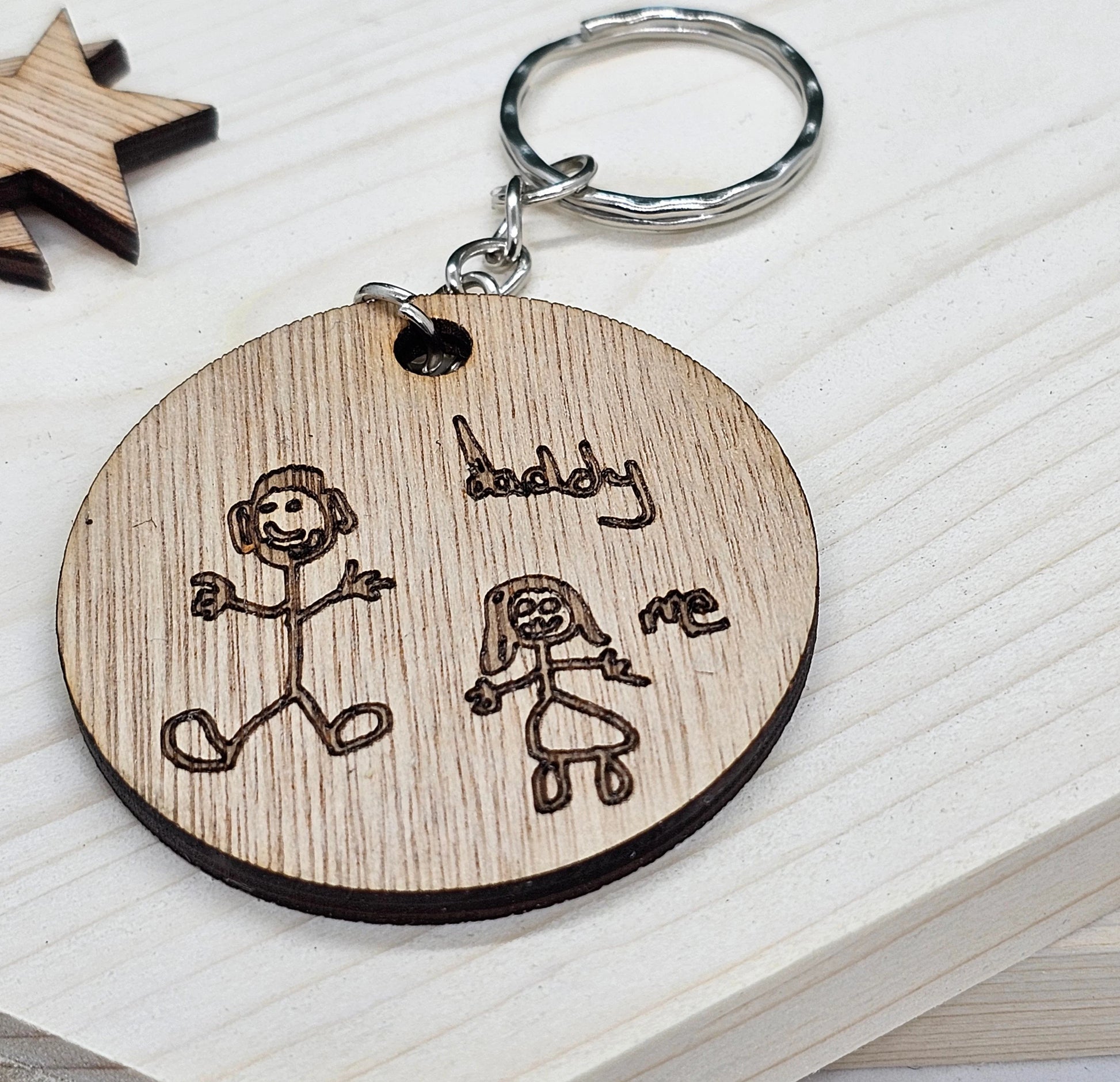 Child's Drawing Round Keyring - Premium  from My Store - Just $5.50! Shop now at Slice of Wild