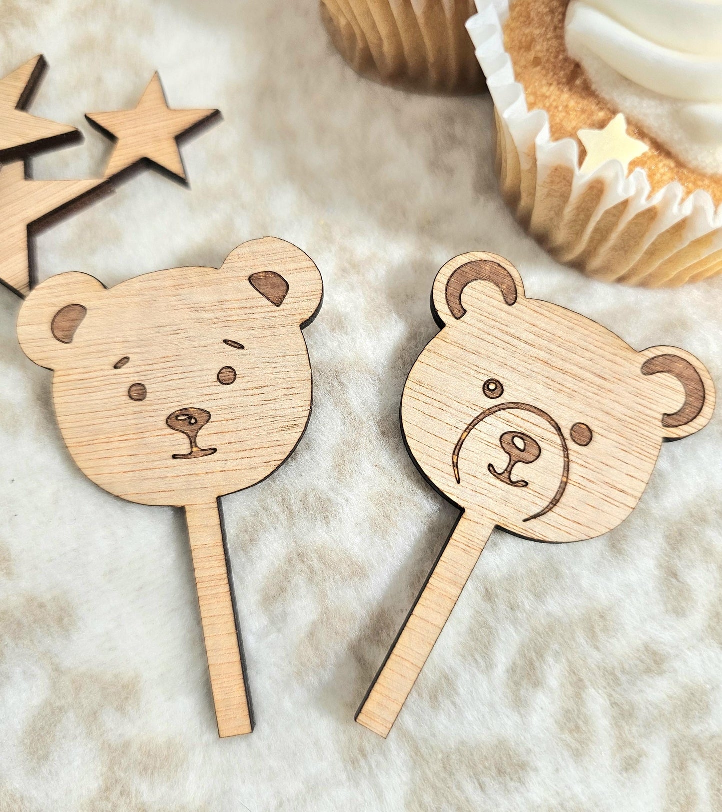 6 Teddy Cupcake Toppers - Premium  from Slice of Wild - Just $6.99! Shop now at Slice of Wild