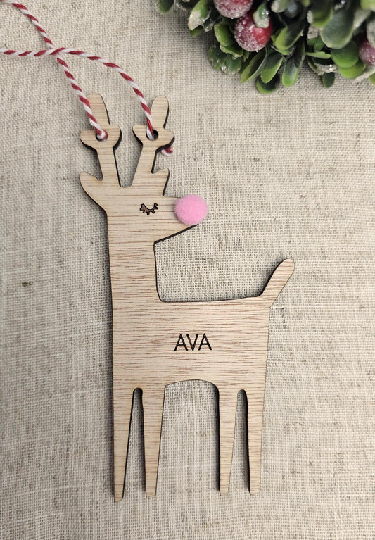 Reindeer  Personalised Christmas decoration - Premium  from Slice of Wild - Just $5.50! Shop now at Slice of Wild