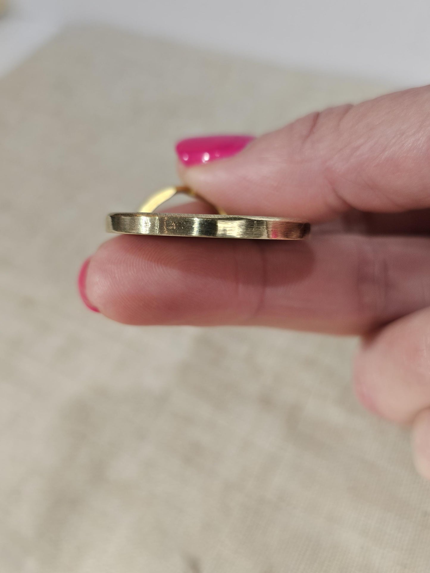 Engraved Solid Brass Pet ID Tag, Mountain Scene Tag.