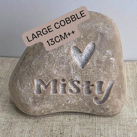 Large 13cm+ Personalised Paw Print Pet Memorial Pebble, Engraved Dog or Cat Memory Stone, Beloved Lost Pet Gift, Pet Remembrance Stone.
