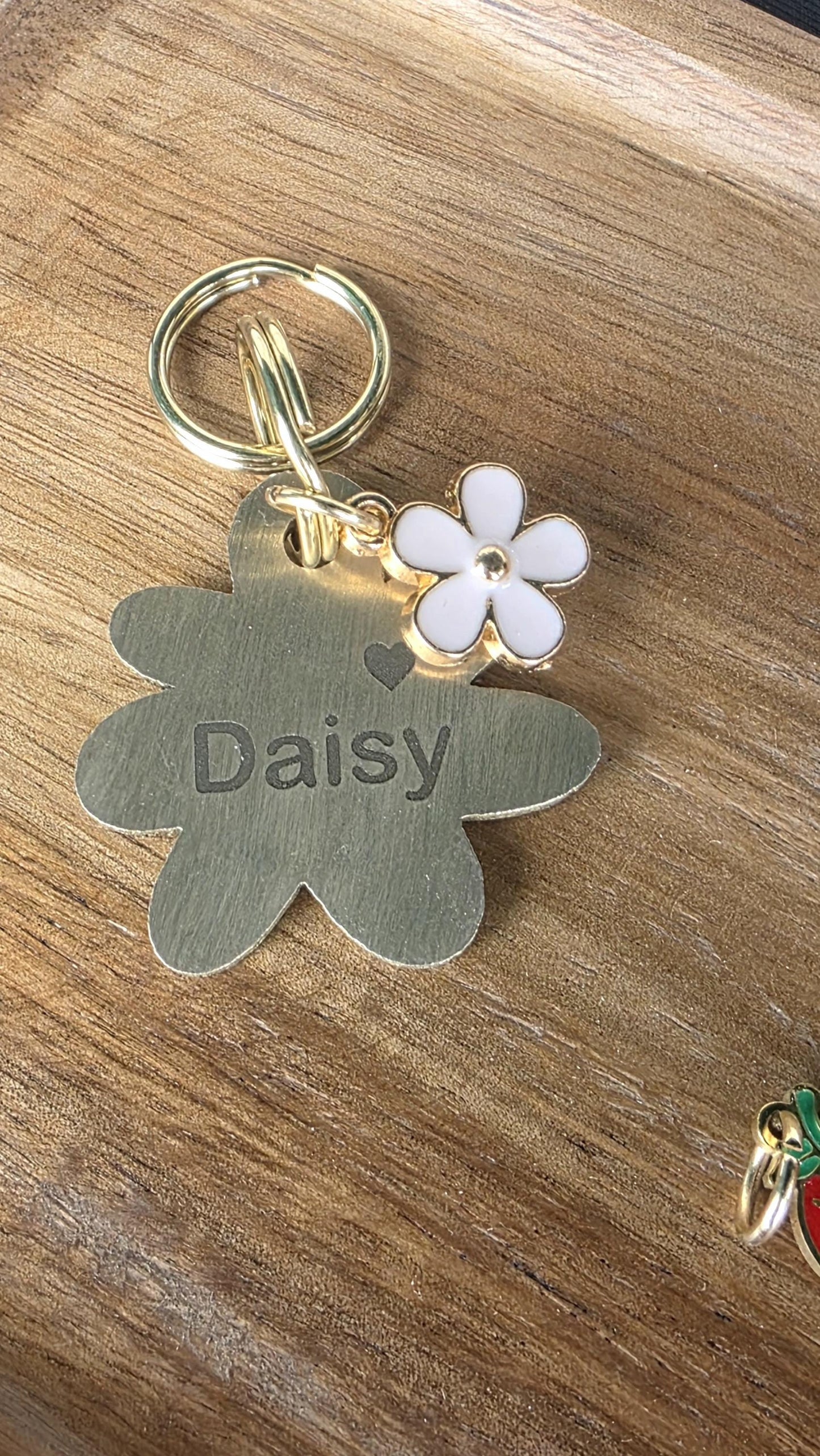 Personalised Engraved Solid Brass Daisy Dog Tag
