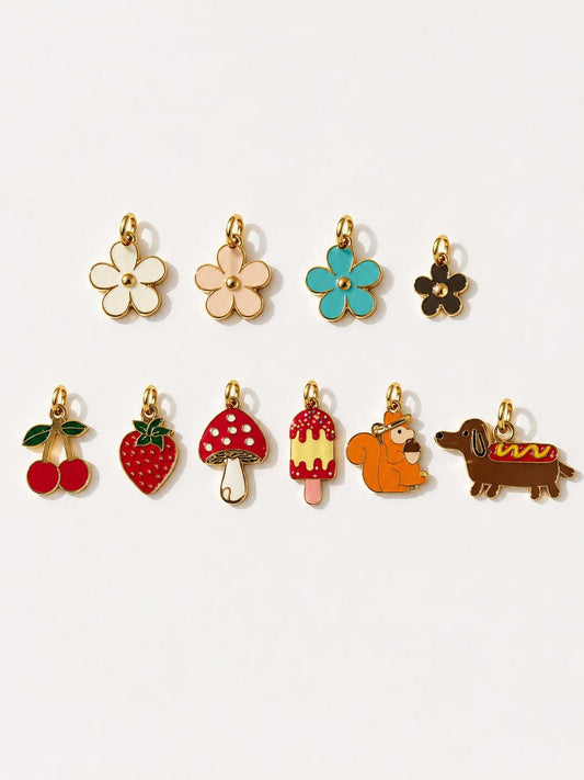 Pet Collar Charm | Choose Your Design | Gold Finish | Jump Ring or Lobster Clasp