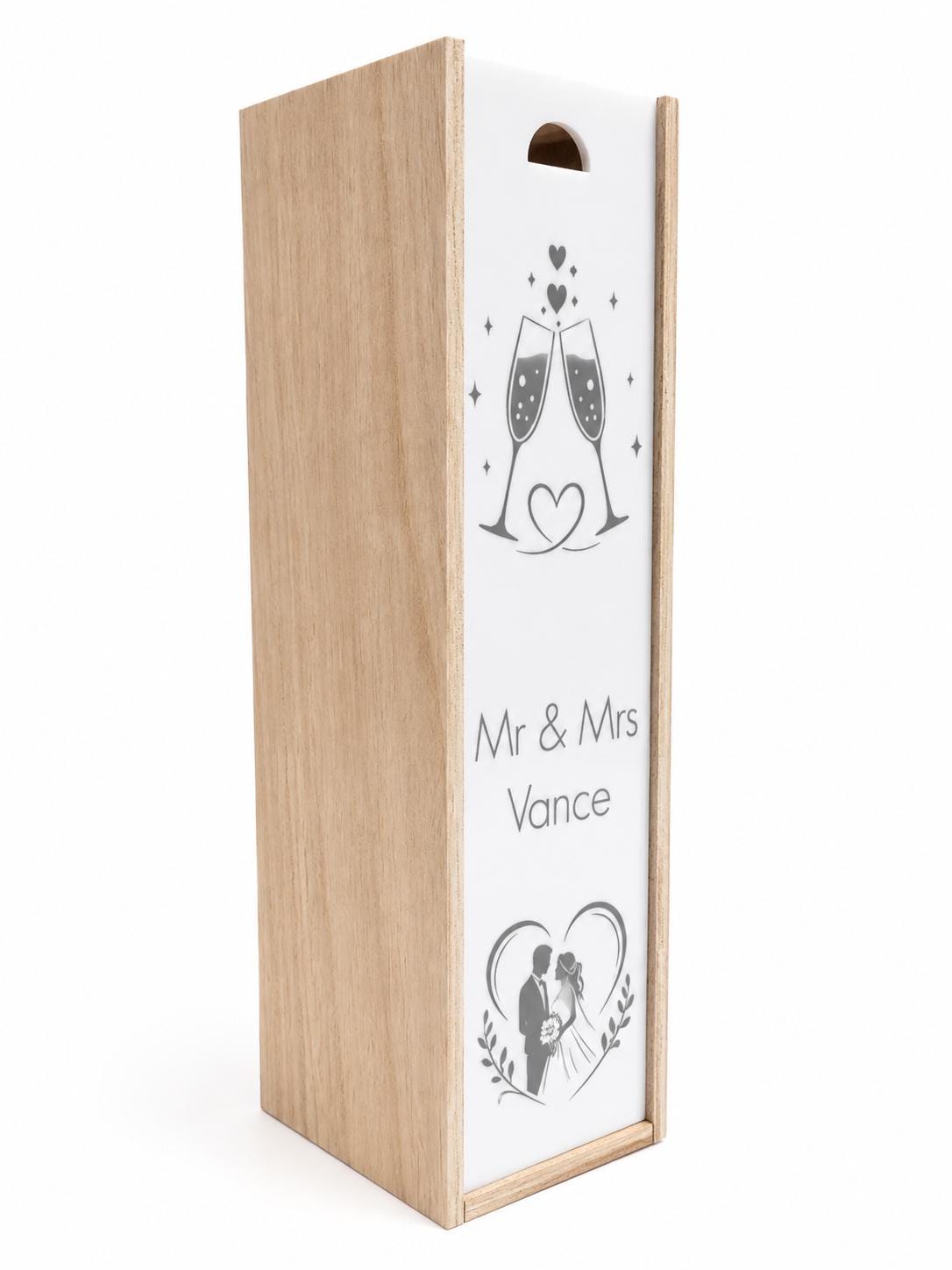 Wedding Couple Gift, Personalized Wine Bottle or Champagne Box, Customized Wedding Couple Names Gift, Custom Engagement Present,
