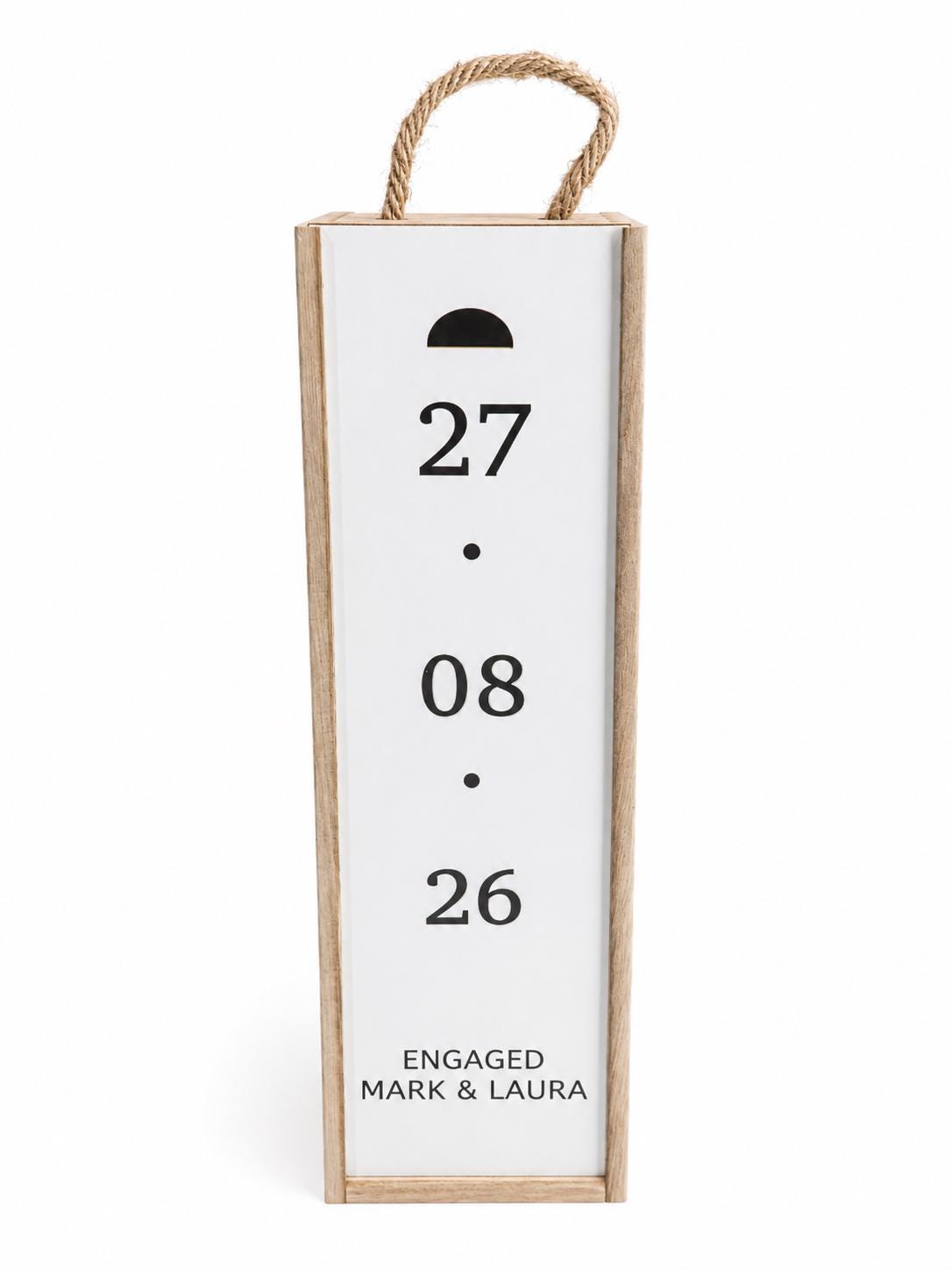Engagement Couple Gift, Personalized Wine Bottle or Champagne Box,  Custom Engagement Present,
