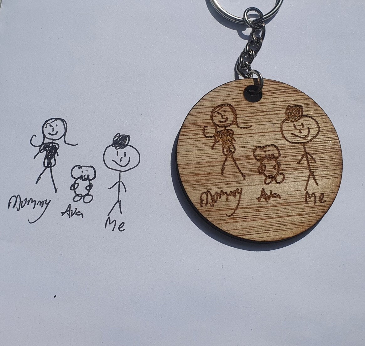 Child's Drawing Round Keyring - Premium  from My Store - Just $5.50! Shop now at Slice of Wild