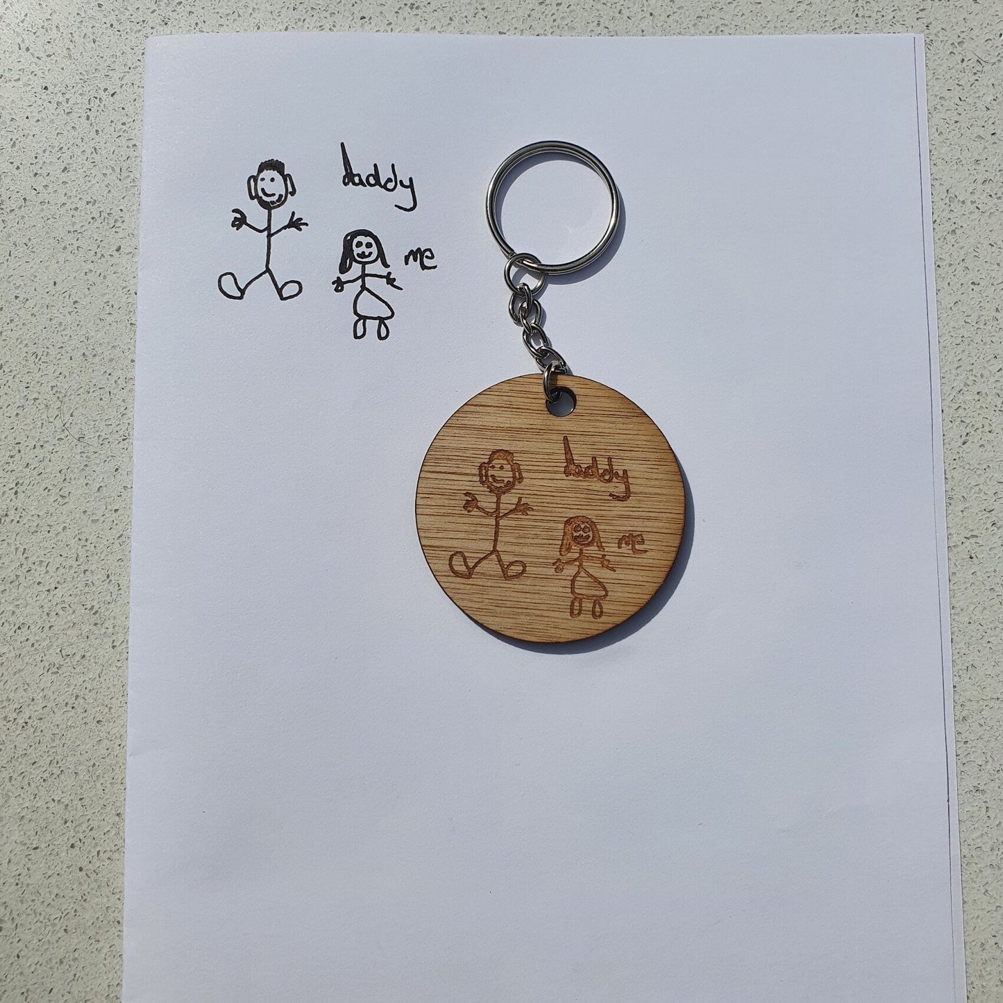 Child's Drawing Round Keyring - Premium  from My Store - Just $5.50! Shop now at Slice of Wild