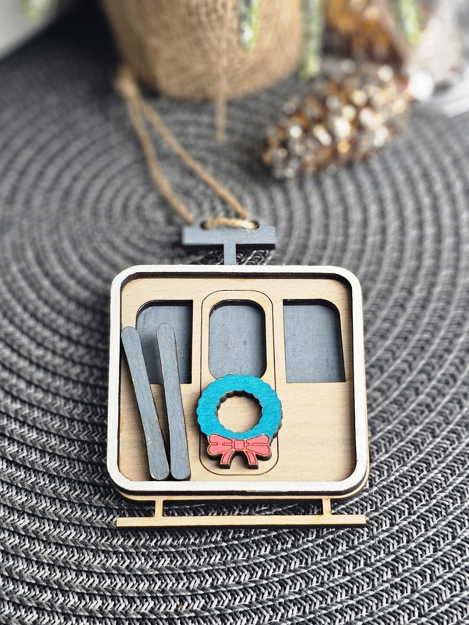Personalised Ski Lift Christmas Decoration - Slice of Wild