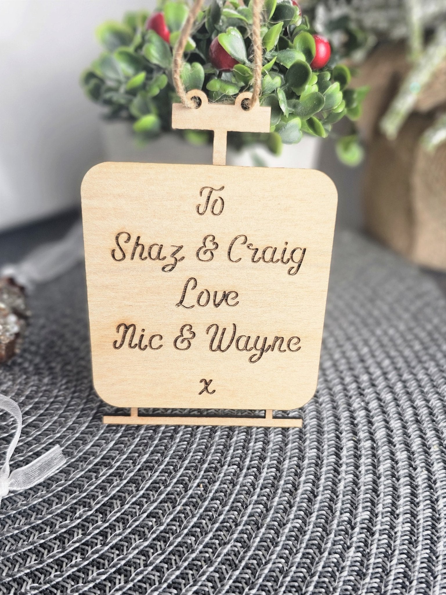 Personalised Ski Lift Christmas Decoration - Slice of Wild