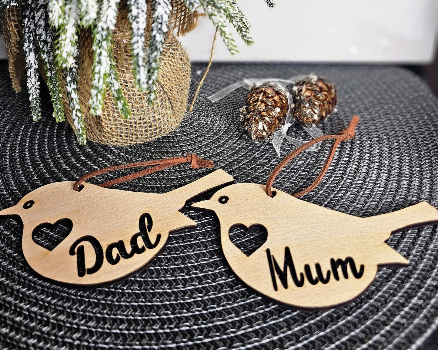 Robin Christmas Decoration for Mum or Dad - Slice of Wild