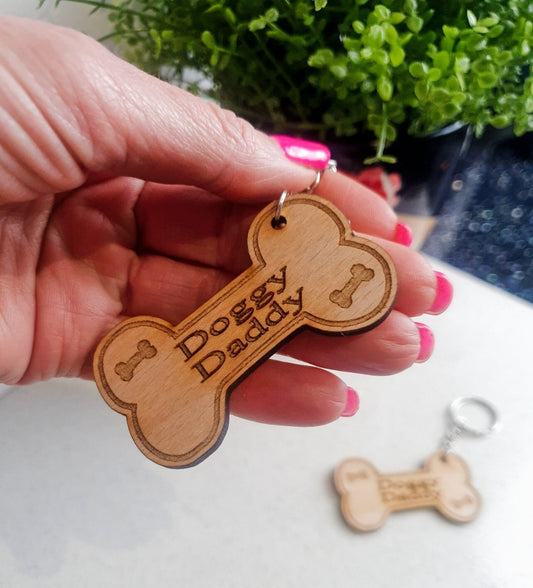 Dog Dad Bone Keyring - Premium  from My Store - Just $5.50! Shop now at Slice of Wild