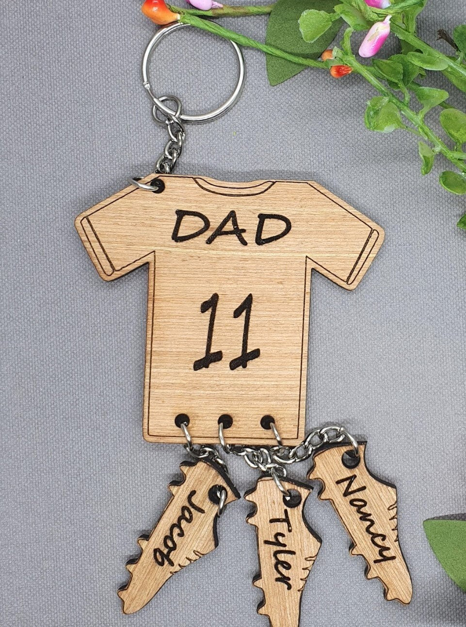 Dad Keyring Football Keyring/ Dad Keyring Daddy Father Son Daughter Gift Keychain ...