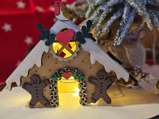 Wooden Gingerbread House, Christmas ornament, Christmas Decor, Rustic Christmas, Wooden Decor, Christmas House, - Premium  from Slice of Wild - Just $14.99! Shop now at Slice of Wild