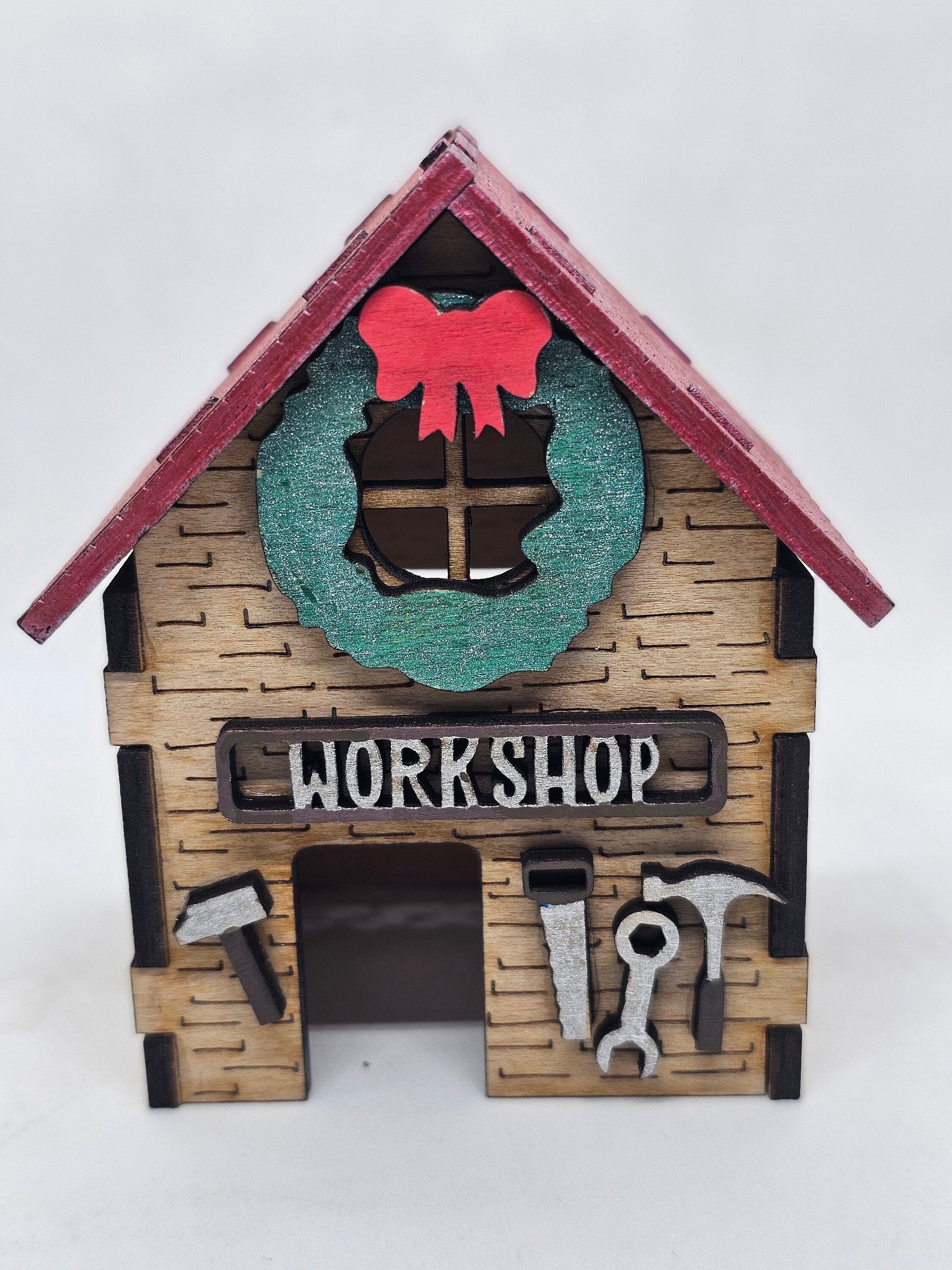 Wooden Santa's workshop, Christmas ornament, Christmas Decor, Rustic Christmas, Wooden Decor, Christmas House, - Premium  from Slice of Wild - Just $9.99! Shop now at Slice of Wild