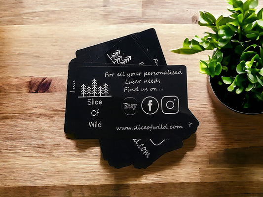 Engraved Metal Cards - Customisable with Your Logo, QR Code, Text and Design, Engraved Double/Single Sided Metal Business Card, - Premium  from Slice of Wild - Just $8.20! Shop now at Slice of Wild