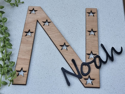 Letter - Personalised any Wooden Letter with any Name in acrylic - Plaque Sign Tag Name Plaque Name - Slice of Wild
