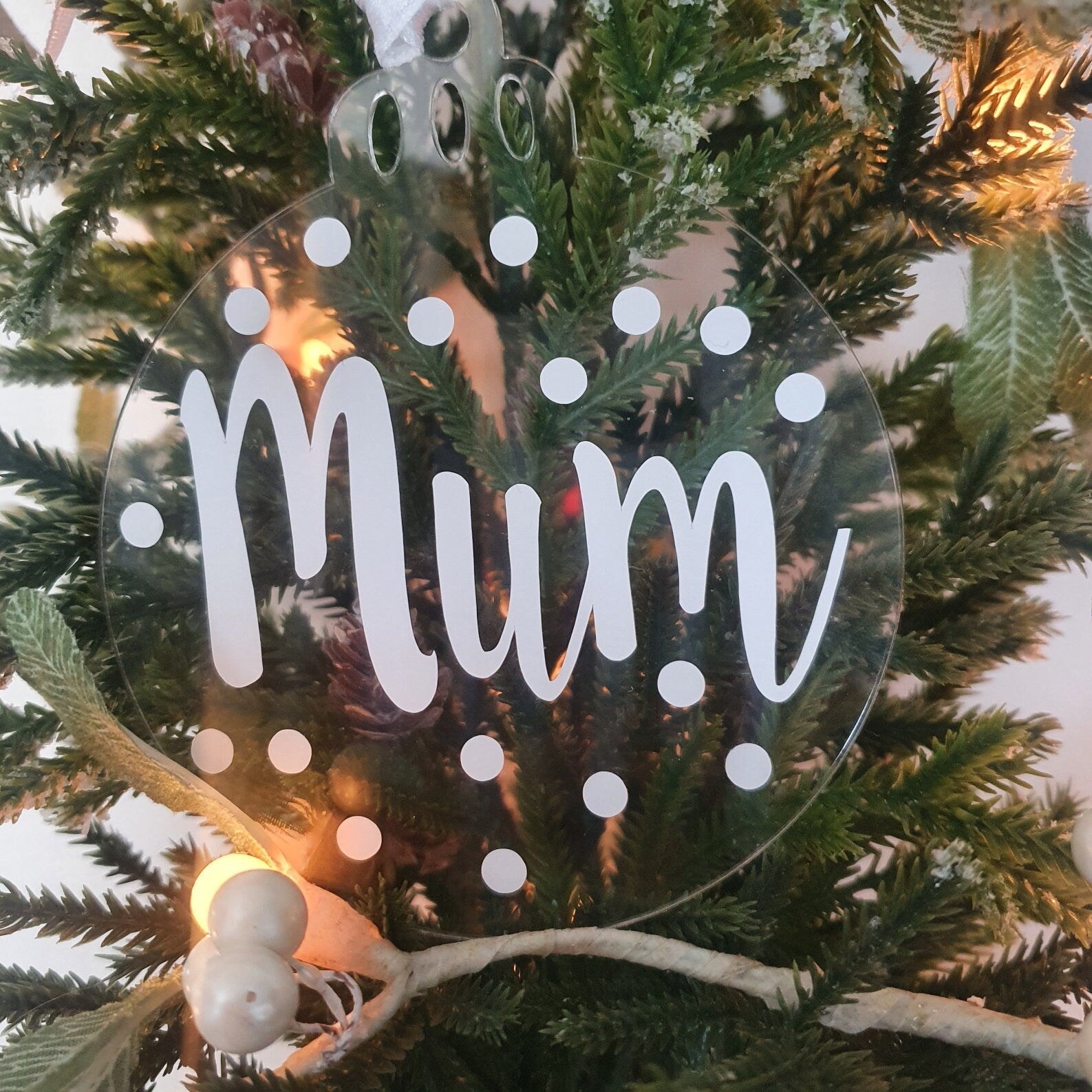 Personalised Christmas Tree Ornament Gift - Bauble Decoration Keepsake - Slice of Wild