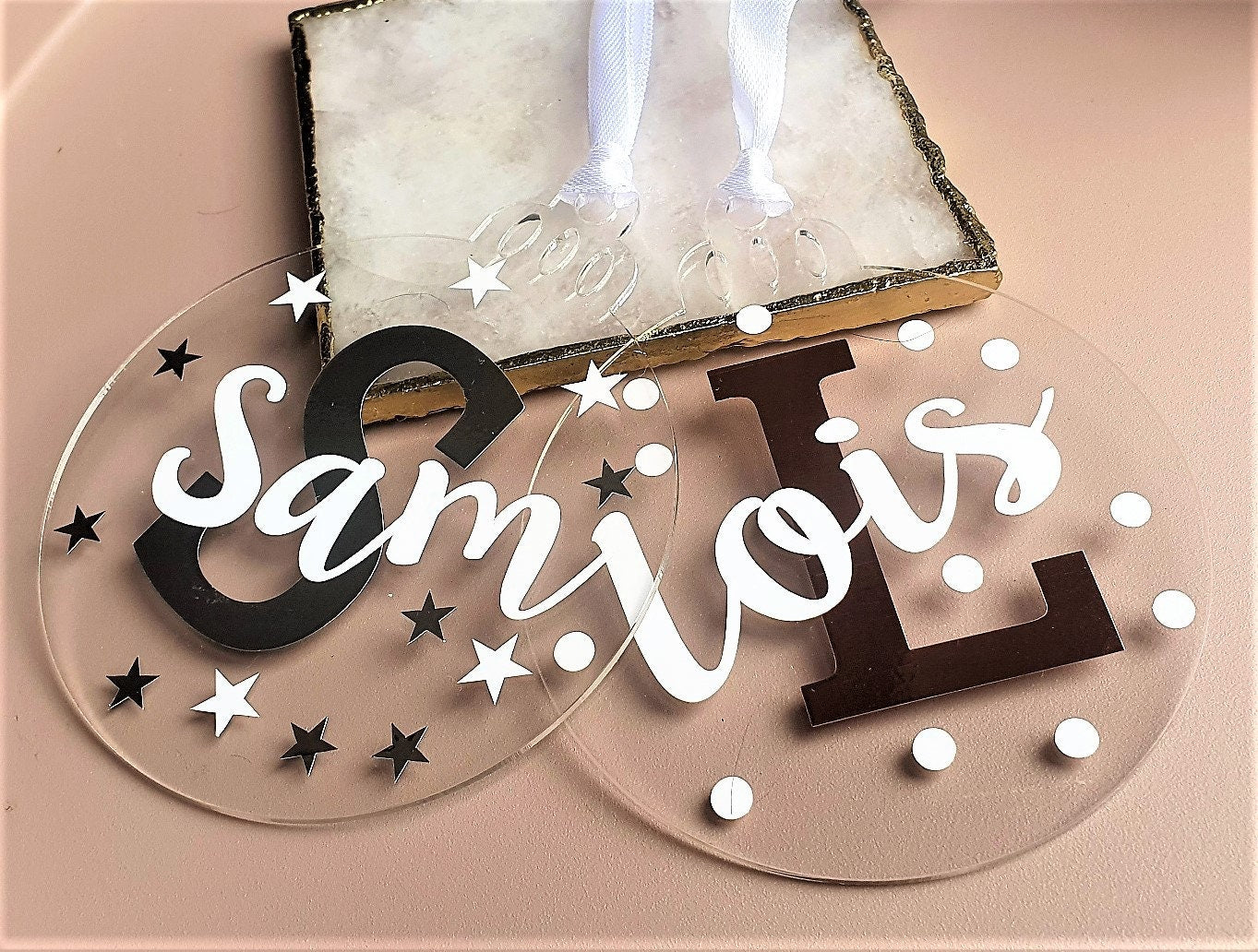 Personalised Christmas Tree Ornament Gift - Bauble Decoration Keepsake - Initial & Name Bauble | Free Delivery - Slice of Wild