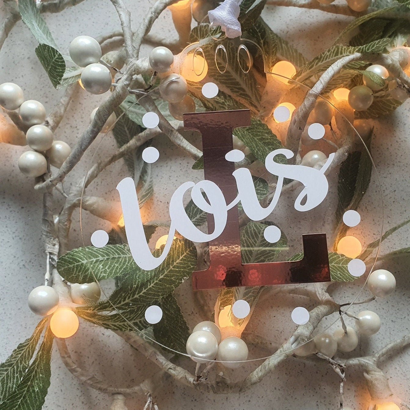 Personalised Christmas Tree Ornament Gift - Bauble Decoration Keepsake - Initial & Name Bauble | Free Delivery - Slice of Wild