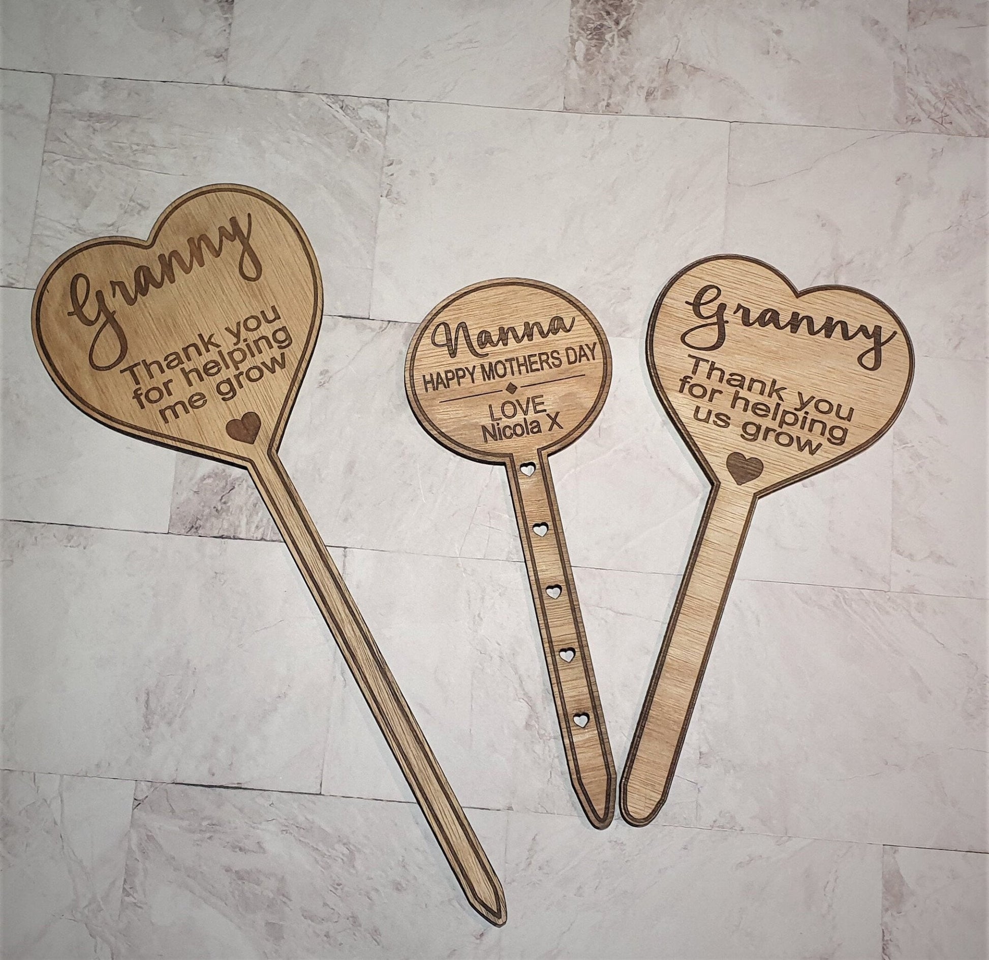 Wooden flower/plant marker - Slice of Wild