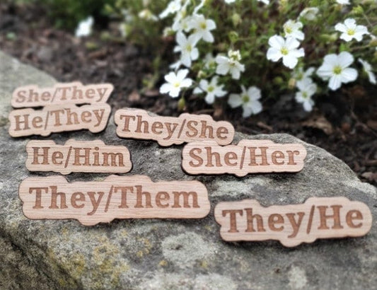 Pronoun Pin Badge - Premium  from My Store - Just $4.99! Shop now at Slice of Wild