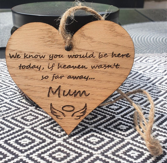 Remembrance Memorial Gift, Wooden Heart Hanging Heart Sign, Remembrance Loss of Loved One, In Memory Sign - Premium  from My Store - Just $6.99! Shop now at Slice of Wild