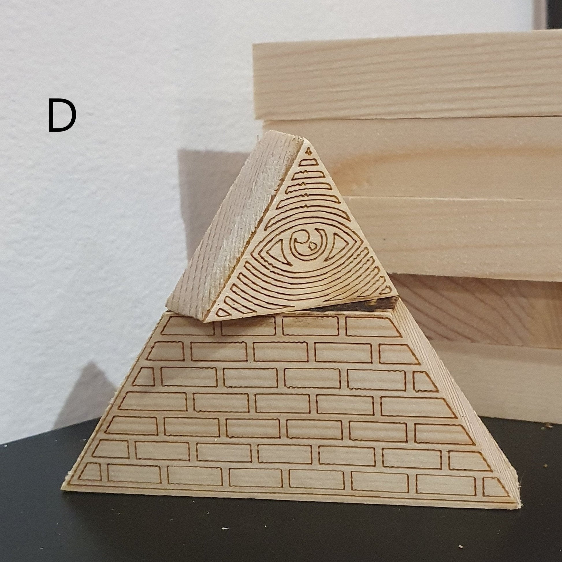 Wooden All Seeing Eye Triangle, Ornament, Illuminati, - Slice of Wild